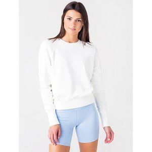 ATM French Terry Garment  Dye Vintage Raglan Sweater Women's White Size: XS NWOT